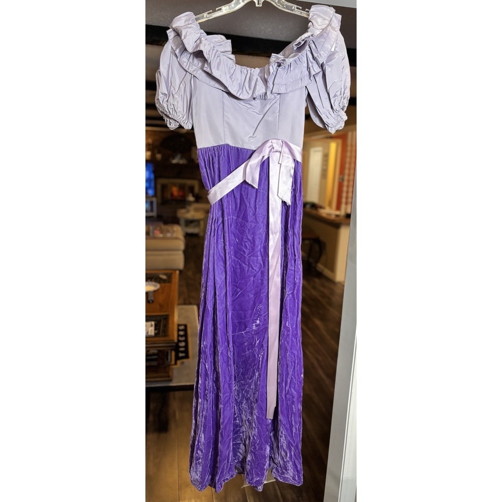 Vintage Dance Allure Ballet‎ Costume Purple Velour Maxi Dress ILGWU USA